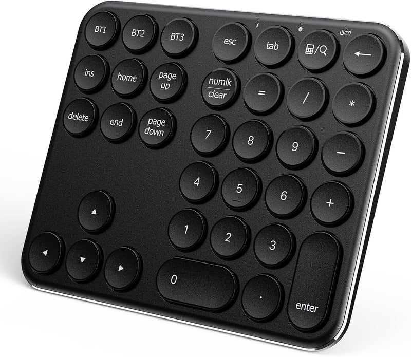 iClever Bluetooth Number Pad, Multi-Device Wireless Numeric Keypad, USB-C Rechargeable, 35 Keys Portable Numpad for Data Entry, Financial Accounting, Compatible with Laptop, Mac, iMac, Tablet, PC - Image 1